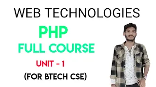 Web Technologies unit 1 PHP