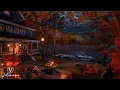 Download Lagu Autumn Lakeside Cottage | Night Ambience | Firepit, Lake, Windchimes \u0026 Forest Nature Sounds