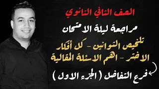 مراجعة ليلة الامتحان تفاضل تانية ثانوي ترم ثانى تلخيص التفاضل جزء اول 