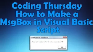 How to Make a MsgBox in Visual Basic Script - Coding Thursday