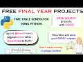 FREE TIMETABLE GENERATE USING PYTHON PROJECT WITH CODE FREE PYTHON PROJECT WITH CODE