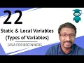 Java for Selenium 22 Types of Java Variables What is Static and Local Variables