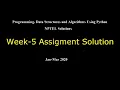 PDSA Week-5 Assignment Solution NPTEL Solution PDSA Jan-Mar 2020