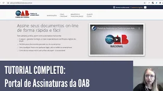 Tutorial plataforma de assinatura digital OAB