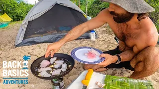 Spearing + Cooking Fresh Fish off the beach.. right in front of my bed 🐟   (Part: 2)