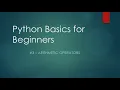 Python Coding Basics for Beginners - Arithmetic Operators