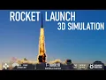 Rocket Launch 3D Simulation Blender