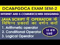 Operator of JavaScript arithmetic operator conditional operator logical operator for JavaScript