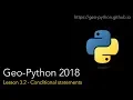 Geo-Python Lesson 3 2 - Conditional statements