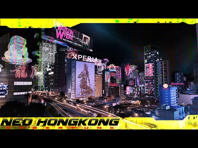 Cities Skylines : Cyberpunk City Neo HongKong - More NeonSign [ 17 ]