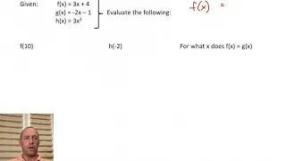 Function Notation Part 1 - equations