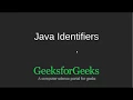 Java Identifiers GeeksforGeeks