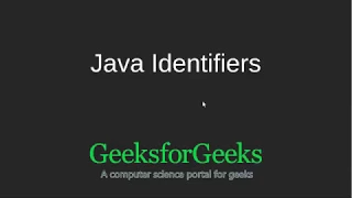 Java Identifiers GeeksforGeeks