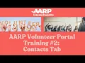 AARP Volunteer Portal Training Contacts Tab
