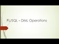 - DML Operations