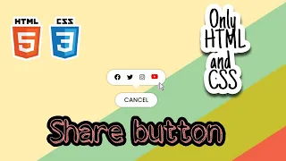 Responsive Share button using only HTML and CSS Animated share button Web design