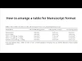 Table Formatting Made Easy in Manuscript Expert Tips and Tricks