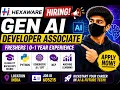 Hexaware Hiring Freshers 2026 Gen AI Developer Associate 0-1 Year Python AI Jobs