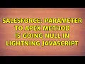 Salesforce Parameter to Apex method is going null in Lightning Javascript