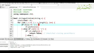 Balance parenthesis using Stack Data Structures and Algorithms