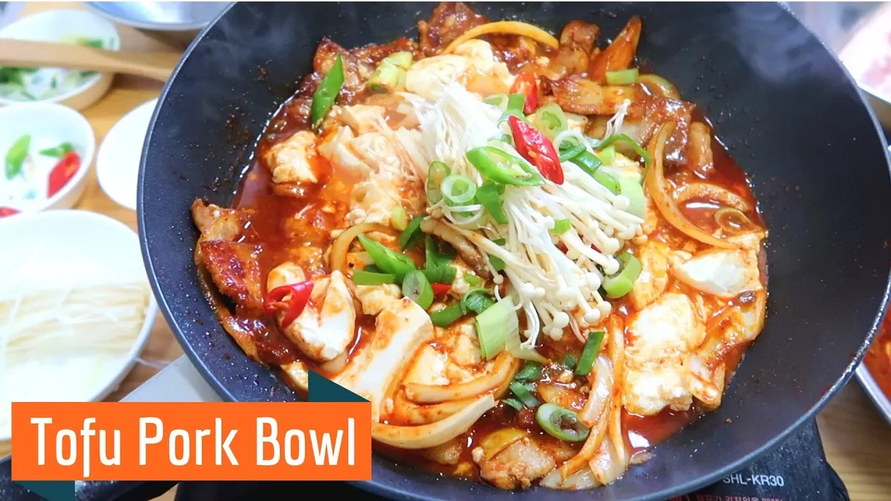 Mashup Bowl: Spicy Tofu + Grilled Pork Belly