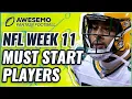 MUST START and SIT Players For Week 11 Fantasy Football 2021