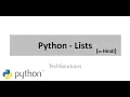 Python Lists in Hindi Learn Python python programming for Beginners Tutorial