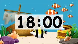 18 Minute Countdown Timer Alarm Clock With Music Timer for Kids Animal Fish