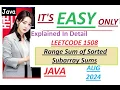 Range Sum of Sorted Subarray Sums Leetcode 1508 Java Code Developer Coder