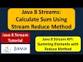 Java 8 Streams Calculate Sum Using Stream Reduce Method Streams in Java 8