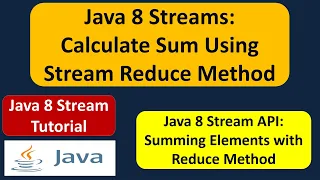 Java 8 Streams Calculate Sum Using Stream Reduce Method Streams in Java 8