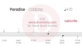 Download Coldplay - Paradise Drum Score MP3