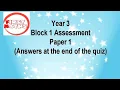 Year 3 Maths Assessment