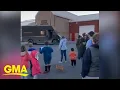 Community thanks UPS driver with surprise party GMA