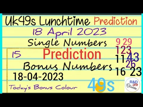 Download MP3 UK49s Lunchtime Lotto Prediction For 18 April 2023 | TODAY'S LUNCHTIME 18-04-2023