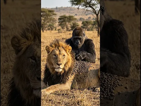 🔥 ¡Simbiosis Extrema! Gorila vs Plagas en León #wildlife #animals #viral #wildliferescue #animal