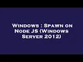 Windows Spawn on Node JS Windows Server 2012