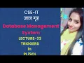 Lecture-33 Triggers in DBMS II Row Level Trigger II Statement Level Trigger By - Sonika Bhatnagar