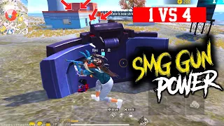 SMG Gun Power | 1 vs 4 Rank in Mobile Gameplay FREE FIRE 🔥