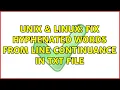 Unix Linux Fix hyphenated words from line continuance in txt file