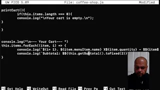 Coding in the terminal Object Oriented Programning Javascript Simple Food ordering menu