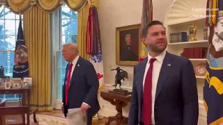 Donald Trump gives JD Vance first look at White House Oval Office