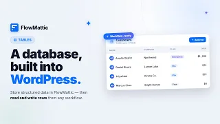 A Database Built Into WordPress FlowMattic Tables