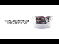 15 Gallon Galvanized Steel Round Tub Behrens