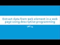 UFT QTP Descriptive programming Extract data from web elemets