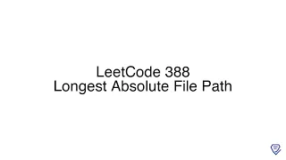 LeetCode 388 Longest Absolute File Path