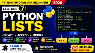 Python Lists Create Access Modify Operations Complete Python Course for Beginners 2026