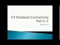 C Database Connectivity Part 3 of 3 suing DataTable SQL Connection string Data Table In