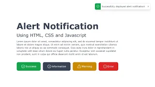 Alert Notification using HTML CSS and Javascript