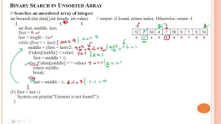 120 Binary Search in Unsorted Unordered Array